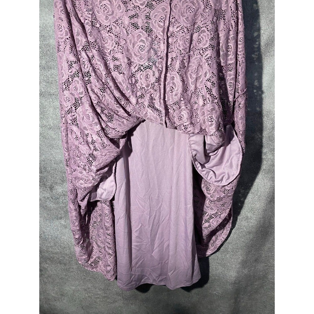 Forever 21 Mauve Lace V-Neck Short Sleeve Dress - Picture 7 of 13